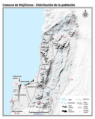Mapa de la distribución de la población