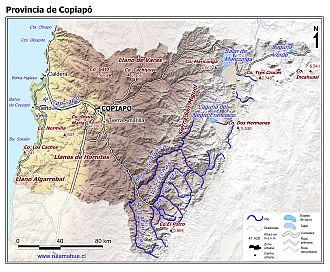 Mapa de la provincia con fondo coloreado