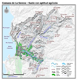 Mapa de la distribución de los suelos con aptitud agrícola