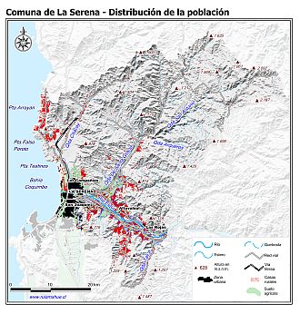 Mapa de la distribución de la población