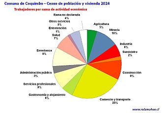 Número de trabajadores por rubro de actividad en el año 2024