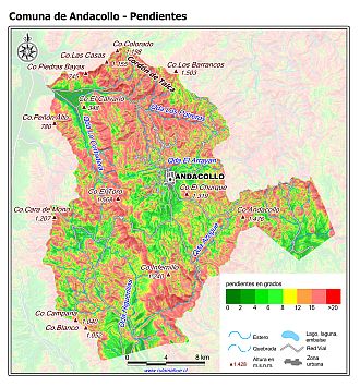 Mapa de las pendientes de terreno