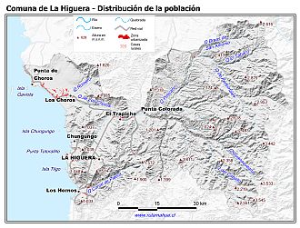 Mapa de la distribución de la población