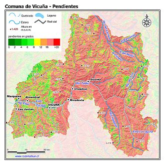 Mapa de las pendientes de terreno