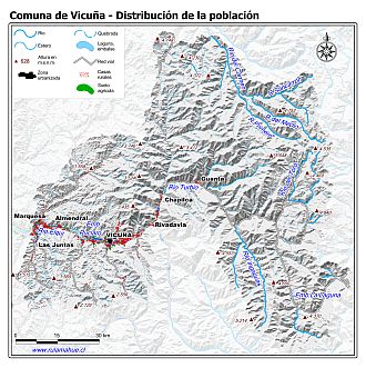 Mapa de la distribución de la población