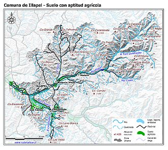 Mapa de la distribución de los suelos con aptitud agrícola