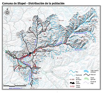 Mapa de la distribución de la población