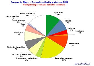 Número de trabajadores por rama de actividad en el año 2017