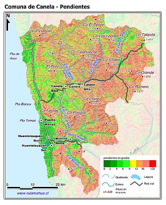 Mapa de las pendientes de terreno