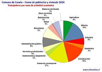 Número de trabajadores por rubro de actividad en el año 2024