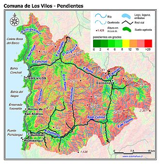 Mapa de las pendientes de terreno