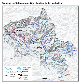 Mapa de la distribución de la población