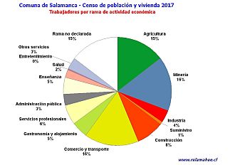 Número de trabajadores por rama de actividad en el año 2017