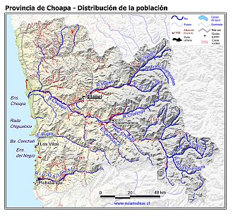 Mapa de la distribución de la población