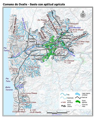 Mapa de la distribución de los suelos con aptitud agrícola