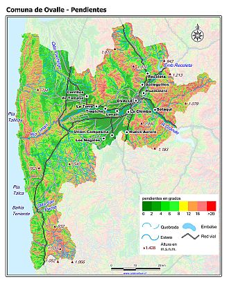 Mapa de las pendientes de terreno