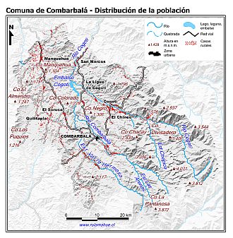 Mapa de la distribución de la población