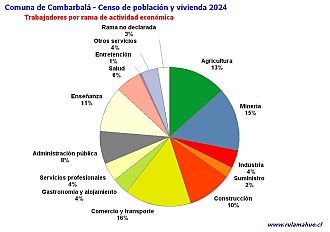Número de trabajadores por rubro de actividad en el año 2024