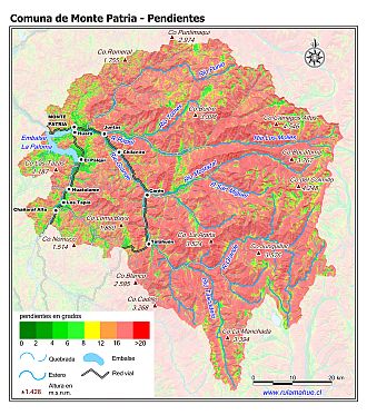 Mapa de las pendientes de terreno