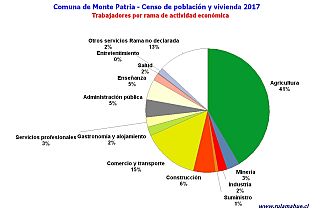 Número de trabajadores por rama de actividad en el año 2017