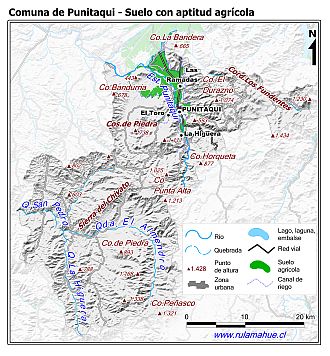 Mapa de la distribución de los suelos con aptitud agrícola