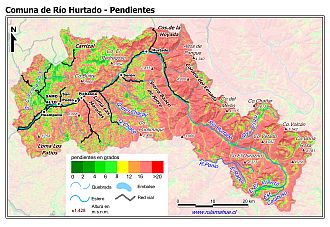 Mapa de las pendientes de terreno