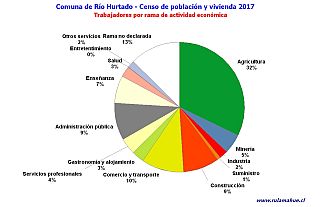 Número de trabajadores por rama de actividad en el año 2017