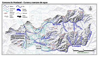 Mapa de la hidrografía de la comuna