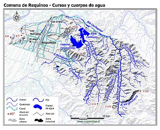 Mapa de la hidrografía de la comuna