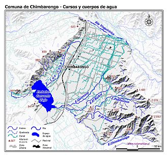 Mapa de la hidrografía de la comuna