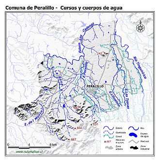 Mapa de la hidrografía de la comuna