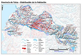 Mapa de la distribución de la población