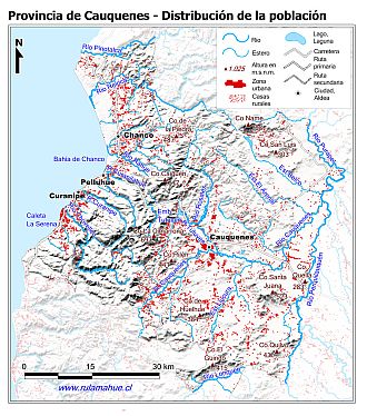Mapa de la distribución de la población