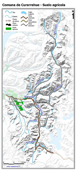 Mapa de la distribución de los suelos con aptitud agrícola