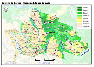 Mapa de la distribución de la capacidad de uso de los suelos