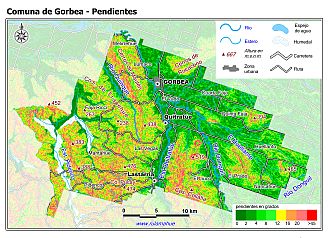 Mapa de las pendientes de terreno