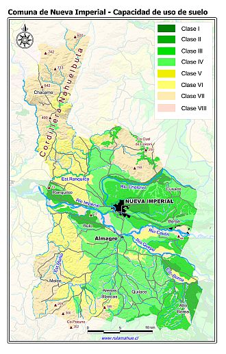 Mapa de la distribución de la capacidad de uso de los suelos