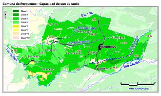 Mapa de la distribución de la capacidad de uso de los suelos
