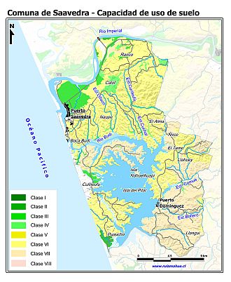 Mapa de la distribución de la capacidad de uso de los suelos