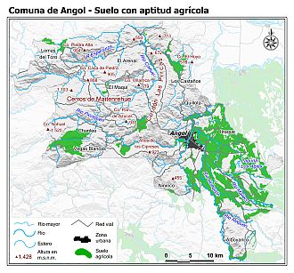 Mapa de la distribución de los suelos con aptitud agrícola