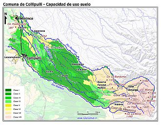Mapa de la distribución de la capacidad de uso de los suelos
