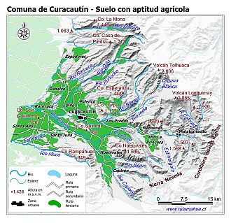 Mapa de la distribución de los suelos con aptitud agrícola