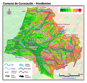 Mapa de las pendientes de terreno