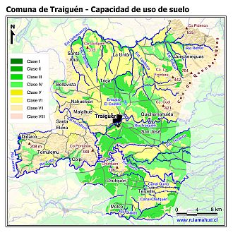Mapa de la distribución de la capacidad de uso de los suelos