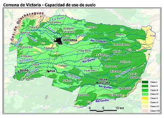Mapa de la distribución de la capacidad de uso de los suelos