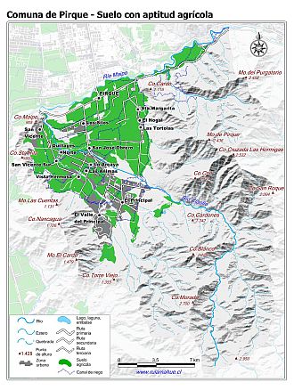 mapa de la distribución de los suelos con aptitud agrícola