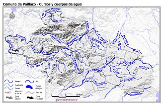 Mapa de la hidrografía de la comuna