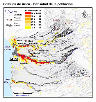 Mapa de la densidad de la población
