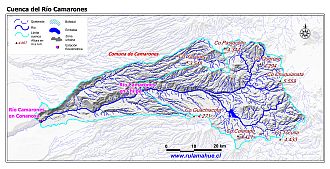 Mapa de la cuenca del Río Camarones
